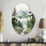 Green Pine Tree Eternal Guardians I - Asymmetric Metal Wall Art