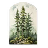 Green Pine Tree Eternal Guardians II - Asymmetric Metal Wall Art