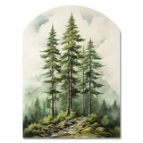 Green Pine Tree Eternal Guardians II - Asymmetric Metal Wall Art