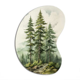 Green Pine Tree Eternal Guardians II - Asymmetric Metal Wall Art