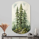 Green Pine Tree Eternal Guardians II - Asymmetric Metal Wall Art