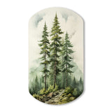 Green Pine Tree Eternal Guardians II - Asymmetric Metal Wall Art