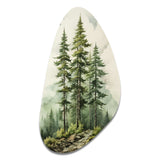 Green Pine Tree Eternal Guardians II - Asymmetric Metal Wall Art