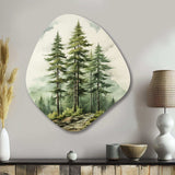 Green Pine Tree Eternal Guardians II - Asymmetric Metal Wall Art