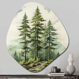 Green Pine Tree Eternal Guardians II - Asymmetric Metal Wall Art