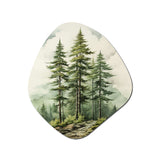 Green Pine Tree Eternal Guardians II - Asymmetric Metal Wall Art