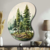 Green Pine Tree Eternal Guardians III - Asymmetric Metal Wall Art