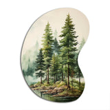 Green Pine Tree Eternal Guardians III - Asymmetric Metal Wall Art