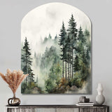 Pine Tree Misty Morning I - Asymmetric Metal Wall Art