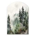 Pine Tree Misty Morning I - Asymmetric Metal Wall Art