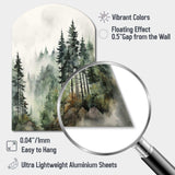 Pine Tree Misty Morning I - Asymmetric Metal Wall Art