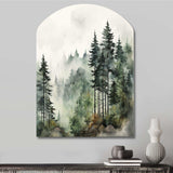 Pine Tree Misty Morning I - Asymmetric Metal Wall Art