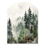 Pine Tree Misty Morning I - Asymmetric Metal Wall Art