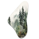 Pine Tree Misty Morning I - Asymmetric Metal Wall Art