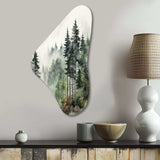 Pine Tree Misty Morning I - Asymmetric Metal Wall Art