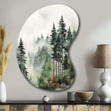 Pine Tree Misty Morning I - Asymmetric Metal Wall Art