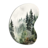 Pine Tree Misty Morning I - Asymmetric Metal Wall Art