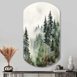 Pine Tree Misty Morning I - Asymmetric Metal Wall Art