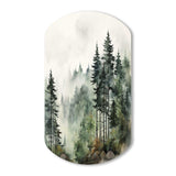 Pine Tree Misty Morning I - Asymmetric Metal Wall Art