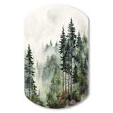 Pine Tree Misty Morning I - Asymmetric Metal Wall Art