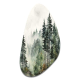 Pine Tree Misty Morning I - Asymmetric Metal Wall Art