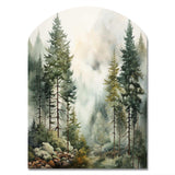 Pine Tree Misty Morning II - Asymmetric Metal Wall Art