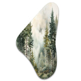 Pine Tree Misty Morning II - Asymmetric Metal Wall Art