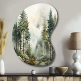 Pine Tree Misty Morning II - Asymmetric Metal Wall Art