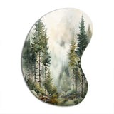 Pine Tree Misty Morning II - Asymmetric Metal Wall Art