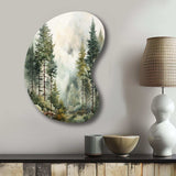 Pine Tree Misty Morning II - Asymmetric Metal Wall Art