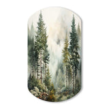 Pine Tree Misty Morning II - Asymmetric Metal Wall Art