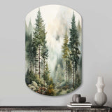 Pine Tree Misty Morning II - Asymmetric Metal Wall Art