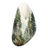 Pine Tree Misty Morning II - Asymmetric Metal Wall Art