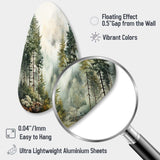 Pine Tree Misty Morning II - Asymmetric Metal Wall Art