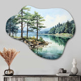 Pine Tree Reflections II - Asymmetric Metal Wall Art