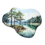 Pine Tree Reflections II - Asymmetric Metal Wall Art