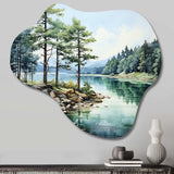 Pine Tree Reflections II - Asymmetric Metal Wall Art