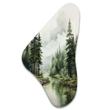 Pine Tree Silent Wilderness - Asymmetric Metal Wall Art