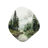 Pine Tree Silent Wilderness - Asymmetric Metal Wall Art