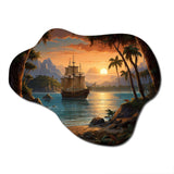 Pirate Boat Lost Isles - Asymmetric Metal Wall Art