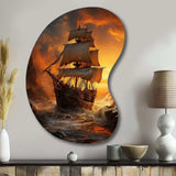 Pirate Boat Plunderers Legacy - Asymmetric Metal Wall Art