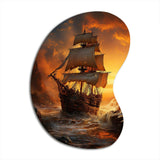 Pirate Boat Plunderers Legacy - Asymmetric Metal Wall Art