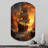 Pirate Boat Plunderers Legacy - Asymmetric Metal Wall Art