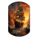 Pirate Boat Plunderers Legacy - Asymmetric Metal Wall Art