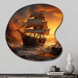 Pirate Boat Plunderers Legacy - Asymmetric Metal Wall Art