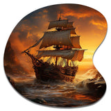 Pirate Boat Plunderers Legacy - Asymmetric Metal Wall Art