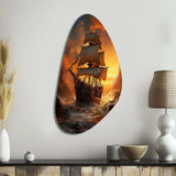 Pirate Boat Plunderers Legacy - Asymmetric Metal Wall Art