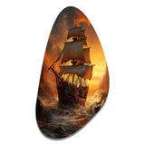 Pirate Boat Plunderers Legacy - Asymmetric Metal Wall Art