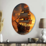 Pirate Boat Plunderers Legacy - Asymmetric Metal Wall Art