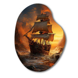 Pirate Boat Plunderers Legacy - Asymmetric Metal Wall Art